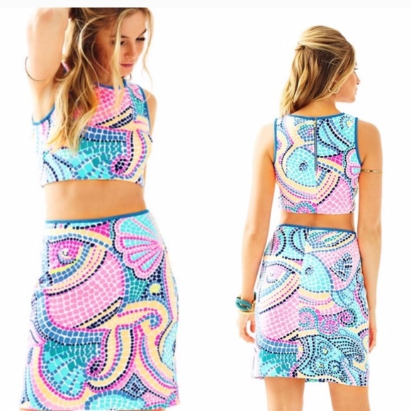 Lilly Pulitzer Dresses & Skirts - Lilly Pulitzer Kennedy Set Pencil Skirt Crop Top S